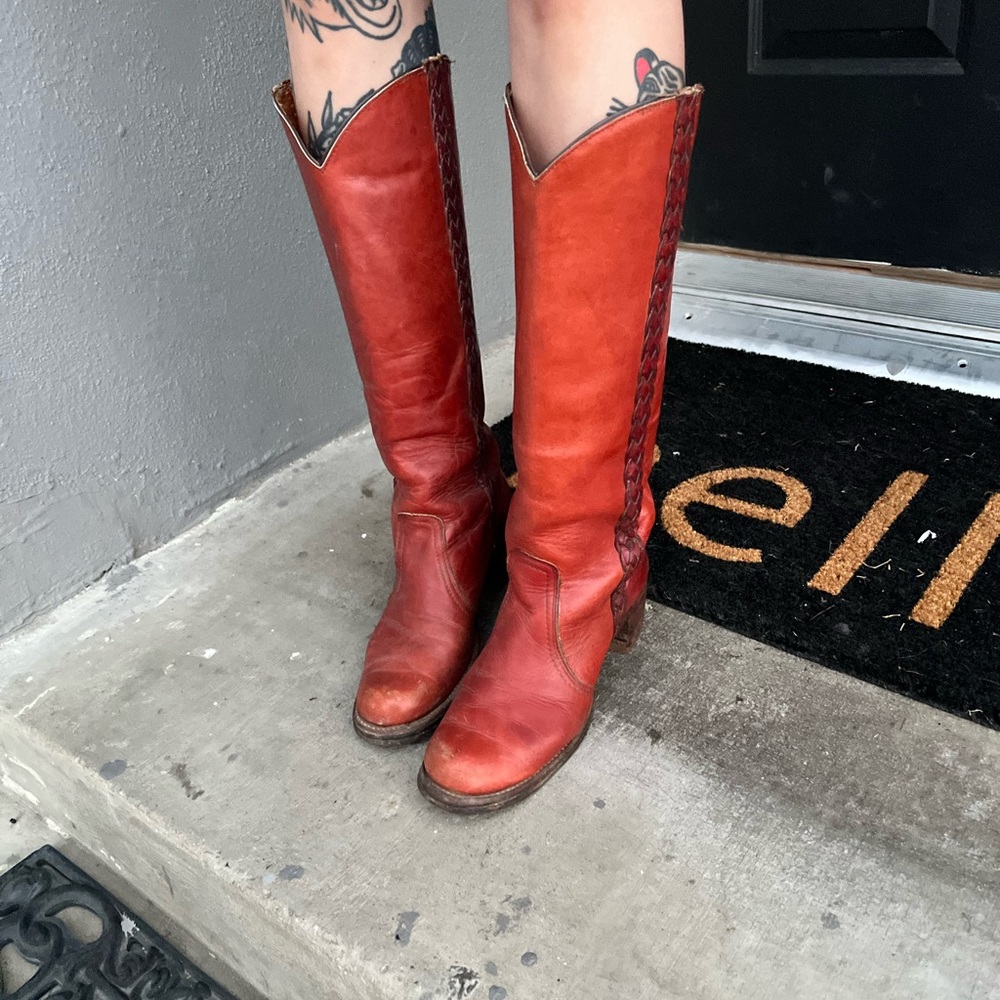 Frye campus braided boot